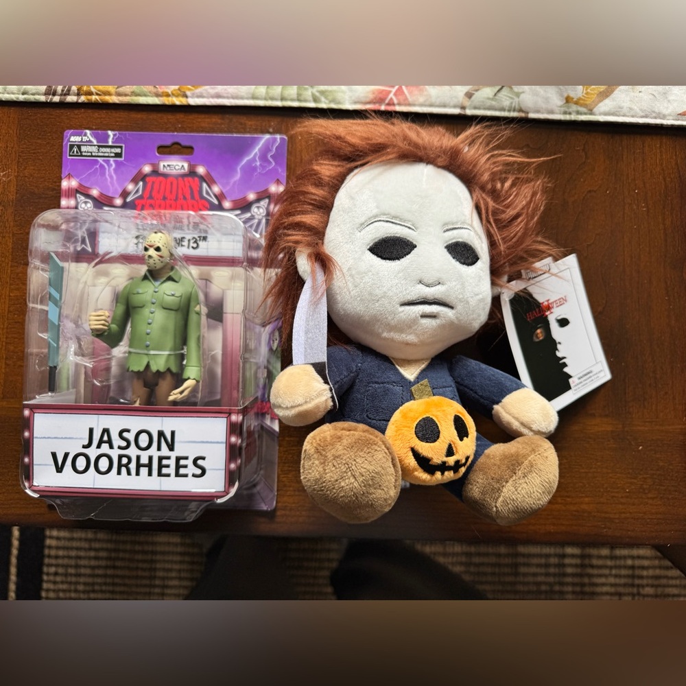 NWT NECA Toony Terrors Jason Vorhees & Kidrobot Stuffed Michael Myers Halloween